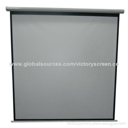 84-inch 1:1 Manual Projection Screen, Matte White Fabric, Octagonal Housing, Good-quality, Perfect